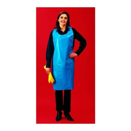Keystone Safety 1 Mil Polyethylene Apron, Blue, 28" x 46", 100/Bag AP-PE-BLUE-46-1BG